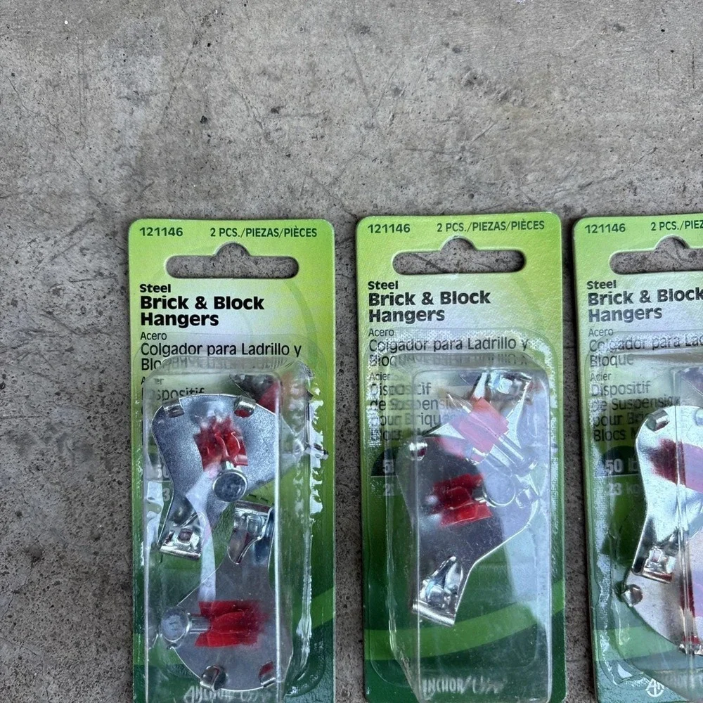 Hillman 121146 Stainless Steel 50 lbs. Capacity Brick & Block Hanger 3 Packs Lot